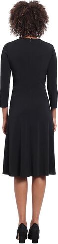 London Times Women's Twist Bodice V-Neck Fit and Flare Dress in Saudi Arabia