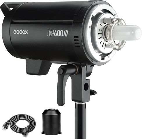 Godox DP600IIIV 600Ws GN106 Studio Flash Strobe Monolight مع حامل بوين، 5800K±200K، مصباح تشكيل 30W، مدة فلاش 1/2000-1/800S، وقت إعادة التدوير 0.1-1 ثانية، نظام لاسلكي Godox 2.4G مدمج in Saudi Arabia