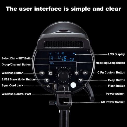 Godox DP600IIIV 600Ws GN106 Studio Flash Strobe Monolight مع حامل بوين، 5800K±200K، مصباح تشكيل 30W، مدة فلاش 1/2000-1/800S، وقت إعادة التدوير 0.1-1 ثانية، نظام لاسلكي Godox 2.4G مدمج in Saudi Arabia