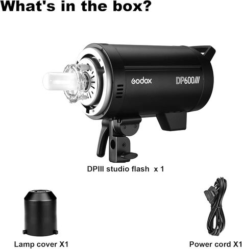 Godox DP600IIIV 600Ws GN106 Studio Flash Strobe Monolight مع حامل بوين، 5800K±200K، مصباح تشكيل 30W، مدة فلاش 1/2000-1/800S، وقت إعادة التدوير 0.1-1 ثانية، نظام لاسلكي Godox 2.4G مدمج in Saudi Arabia