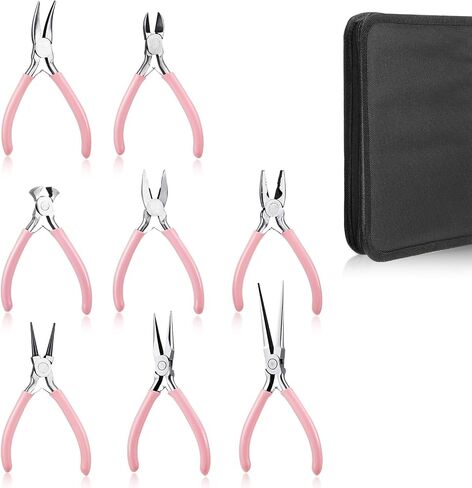 8 PCS المجوهرات مجموعة الأدوات ، أدوات صنع المجوهرات المهنية تشمل الزردية الأنف الإبرة ، كماشة أنف مستديرة ، قاطعات الأسلاك ، كماشة الجرجر ، كماشة أنف عازمة على الحرف ، الانحناء الأسلاك ، الإصلاح in Saudi Arabia