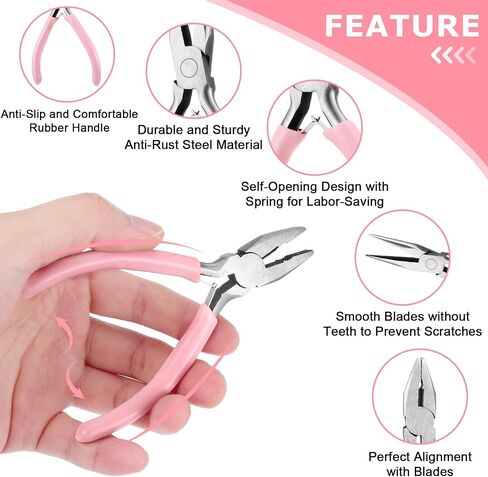 8 PCS المجوهرات مجموعة الأدوات ، أدوات صنع المجوهرات المهنية تشمل الزردية الأنف الإبرة ، كماشة أنف مستديرة ، قاطعات الأسلاك ، كماشة الجرجر ، كماشة أنف عازمة على الحرف ، الانحناء الأسلاك ، الإصلاح in Saudi Arabia