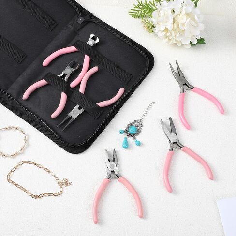 8 PCS المجوهرات مجموعة الأدوات ، أدوات صنع المجوهرات المهنية تشمل الزردية الأنف الإبرة ، كماشة أنف مستديرة ، قاطعات الأسلاك ، كماشة الجرجر ، كماشة أنف عازمة على الحرف ، الانحناء الأسلاك ، الإصلاح in Saudi Arabia