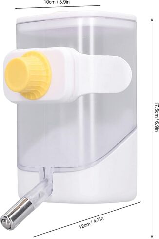 Dog Water Bottle Dispenser, Hanging Pet Water Bottle, White 10 x 12 x 17.5cm / 3.9 x 4.7 x 6.9in Rabbit Water Dispenser for Hamsters, Dogs, Rabbits in Saudi Arabia