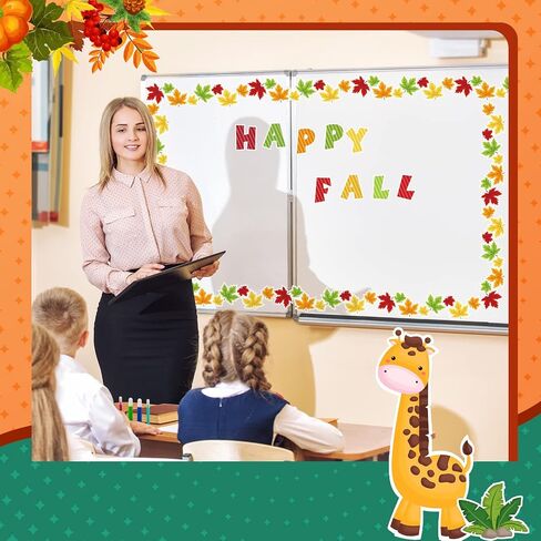 88 Pcs Seasonal Bulletin Board Borders Stickers 86 ft Fall Halloween Winter Bulletin Board Trim Border Decor Seasonal Border Stickers for Blackboard Decor in Saudi Arabia