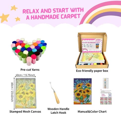 MeoobkCraft Flirty Strawberry for Latch Hook Kits for Adults Kids Beginners Strawberry Pre-Printed Latch Hook Rug Kits Embroidery Cross-Stitch for Home Home Decoration 19.7 x 19.7in in Saudi Arabia