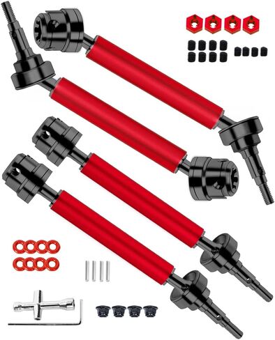 RC #45 محاور عمود دوري مقاوم للصدأ RC من أجل صخور كبيرة جديدة ، وترقيات CVD Rock Big Rock V3 ، وعمود القيادة الخلفية الأمامية لـ 1/10 Big Rock V3 3S BLX 4X4 4WD ، (أسود مع أحمر) ( #ARA4312V3) in Saudi Arabia
