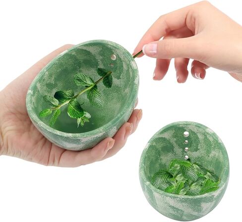 Pottery Herb Stripper Bowl, Handmade Ceramic Herb Peeling Cup with Different Hole Sizes for Separating Leaves and Stems(Color:Green) in Saudi Arabia