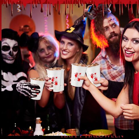 Meanplan 100 PCS Halloween Plastic Cups 12 Oz Jack-O-Lantern Orange Cups يمكن التخلص منه لخدعة أو علاج لحفلات الشرب البلاستيكي الزجاج الزجاجي للمشروبات والوجبات الخفيفة والمزيد in Saudi Arabia