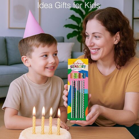 Flexible Sensory Fidget Sticks for Kids,6PCS Sensory Fidget Toys for Stress Anxiety Autistic ADHD,Calm Down Travel Airplane Essentials Toys,Stuffers Gifts for Teens Boys Girls in Kuwait