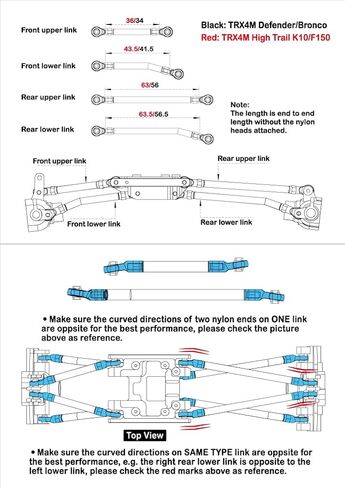 MEUS RACING TRX4M Links Brass High Clearance Links Set for Traxxas 1/18 TRX4M K10 High Trail F150 RC Crawler(K10 High Trail F150) in Saudi Arabia