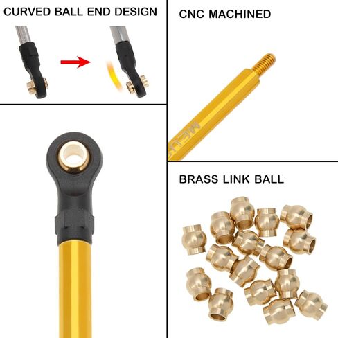MEUS RACING TRX4M Links Brass High Clearance Links Set for Traxxas 1/18 TRX4M K10 High Trail F150 RC Crawler(K10 High Trail F150) in Saudi Arabia