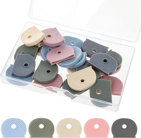 25 Pieces Key Cap Tags, Key Covers Caps Assorted Color Key Identifier Covers Flexible Key Cap Label Key Markers Tags Key Toppers for Small Regular Flat House Keys in Saudi Arabia