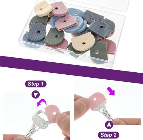25 Pieces Key Cap Tags, Key Covers Caps Assorted Color Key Identifier Covers Flexible Key Cap Label Key Markers Tags Key Toppers for Small Regular Flat House Keys in Saudi Arabia