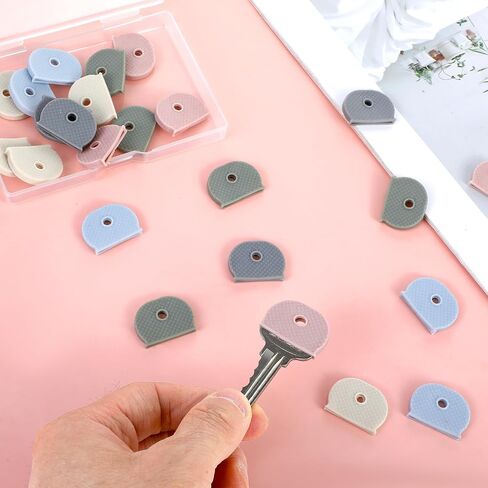 25 Pieces Key Cap Tags, Key Covers Caps Assorted Color Key Identifier Covers Flexible Key Cap Label Key Markers Tags Key Toppers for Small Regular Flat House Keys in Saudi Arabia
