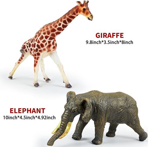 6 Pcs Large Soft Safari Animal Toys,Jumbo Animals Playset for Toddler Kids Children Boy Girl 1 2 3 4 5 Year Old,Learning Toy,Brithday in Saudi Arabia