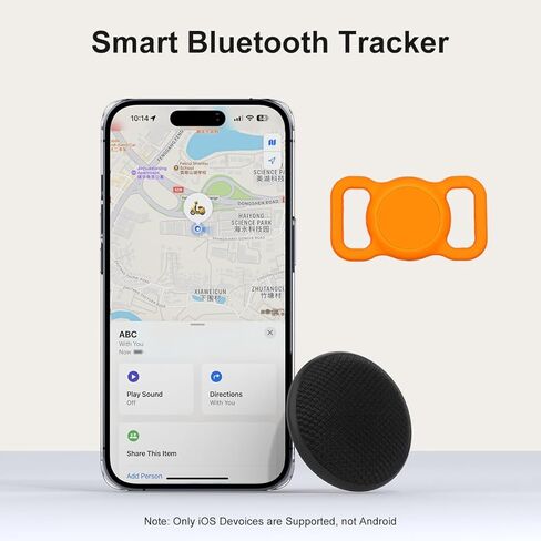 علامات الهواء ، مع تطبيق Finder (iOS فقط) ، جهاز الوقاية من خسارة طوق الحيوانات الأليفة ، طوق صغير مع غلاف واقٍ ، مكتشف في اتجاهين ، للاستخدام مع iOS (Orange) in Kuwait