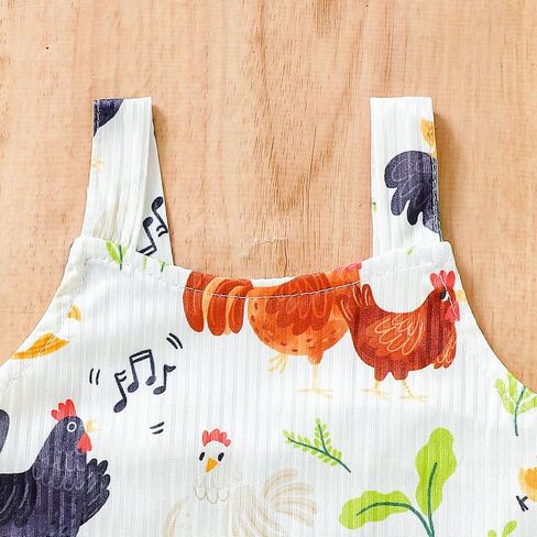 Toddler Baby Girl Farm Outfit Floral Chickens Jumpsuit Bell Bottoms Romper Flare Pants Overalls Summer Clothes in Saudi Arabia