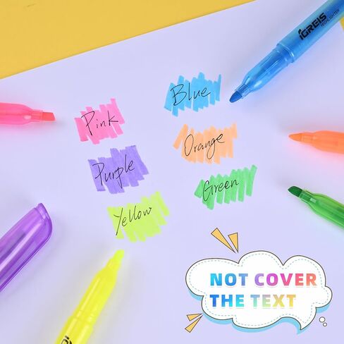 Dual Tip Aesthetic Highlighters 8 Colors and 2 Pcs 3 in 1 Multicolor Gel Pens 6 Colors Ink, Chisel & Fine Tips, No Bleed, Cute Bible Highlighters Assorted Colors for Journaling Textbook in Saudi Arabia