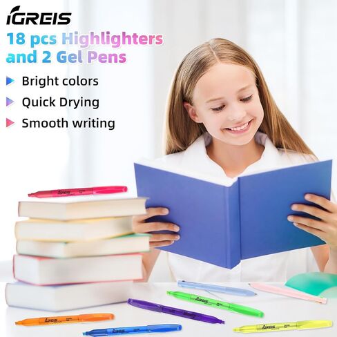 Dual Tip Aesthetic Highlighters 8 Colors and 2 Pcs 3 in 1 Multicolor Gel Pens 6 Colors Ink, Chisel & Fine Tips, No Bleed, Cute Bible Highlighters Assorted Colors for Journaling Textbook in Saudi Arabia