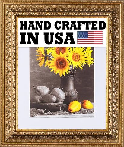 12x18 3-1/2 "Polystyrene Classic Picture Frame 104 Series-Gold by WholesaleArtsframes-Com Made in USA in Saudi Arabia