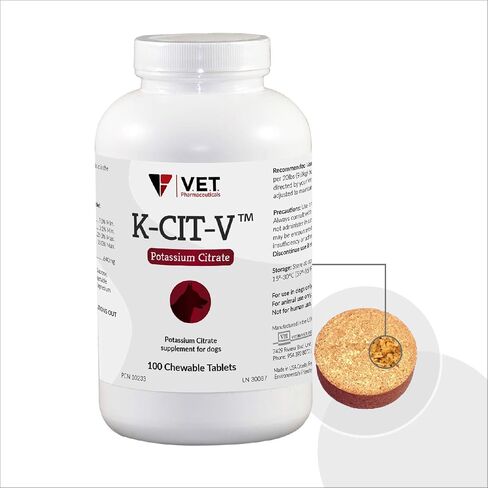 K-CIT-V Cranberry Chewable Potassium Citrate For Dogs, 100 Tablets in Saudi Arabia