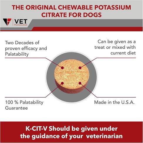 K-CIT-V Cranberry Chewable Potassium Citrate For Dogs, 100 Tablets in Saudi Arabia