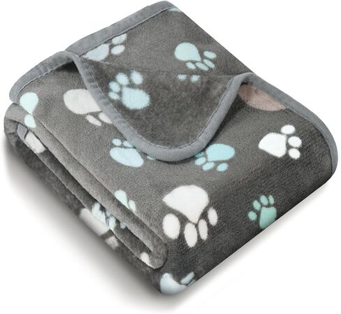 Premium Soft Dog Blanket Washable, 40" x 32" Flannel Gray Dog Blanket for Small and Medium Dogs and Indoor Cats in Kuwait