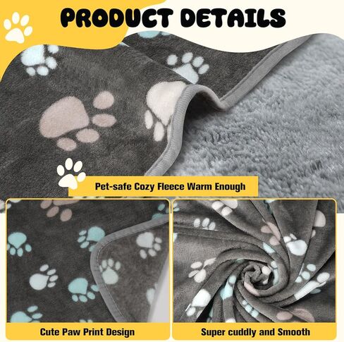 Premium Soft Dog Blanket Washable, 40" x 32" Flannel Gray Dog Blanket for Small and Medium Dogs and Indoor Cats in Kuwait