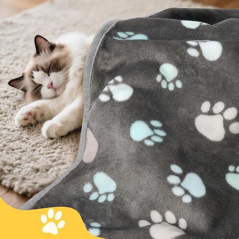 Premium Soft Dog Blanket Washable, 40" x 32" Flannel Gray Dog Blanket for Small and Medium Dogs and Indoor Cats in Kuwait