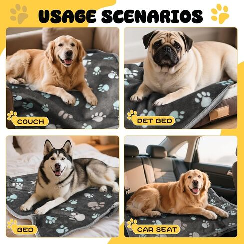 Premium Soft Dog Blanket Washable, 40" x 32" Flannel Gray Dog Blanket for Small and Medium Dogs and Indoor Cats in Kuwait