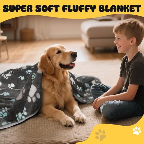 Premium Soft Dog Blanket Washable, 40" x 32" Flannel Gray Dog Blanket for Small and Medium Dogs and Indoor Cats in Kuwait