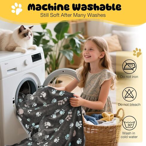 Premium Soft Dog Blanket Washable, 40" x 32" Flannel Gray Dog Blanket for Small and Medium Dogs and Indoor Cats in Kuwait