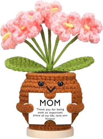 هدايا تشونفول لأمي إيجابية كروشيه عباد الشمس مع بطاقة الرسائل تذكر دائمًا أنني أحبك يا أمي الكروشيه العاطفي لأم عيد ميلاد هدية من الابنة الابن in Kuwait