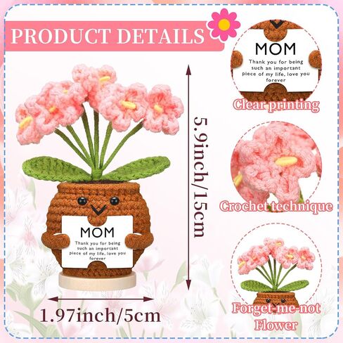 هدايا تشونفول لأمي إيجابية كروشيه عباد الشمس مع بطاقة الرسائل تذكر دائمًا أنني أحبك يا أمي الكروشيه العاطفي لأم عيد ميلاد هدية من الابنة الابن in Kuwait