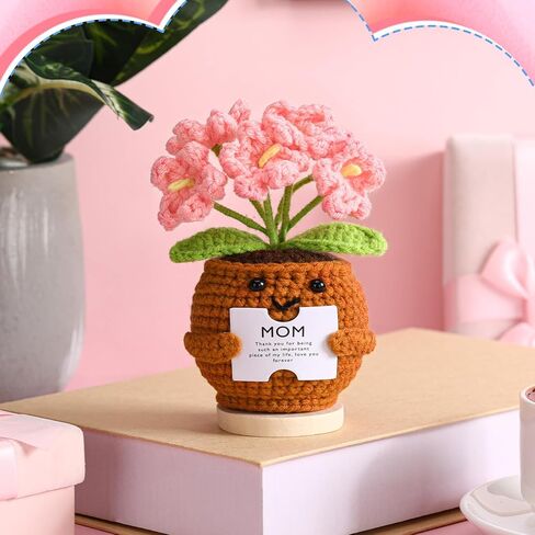 هدايا تشونفول لأمي إيجابية كروشيه عباد الشمس مع بطاقة الرسائل تذكر دائمًا أنني أحبك يا أمي الكروشيه العاطفي لأم عيد ميلاد هدية من الابنة الابن in Kuwait