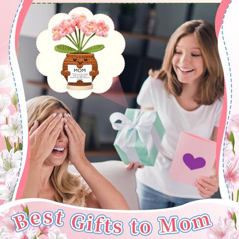 هدايا تشونفول لأمي إيجابية كروشيه عباد الشمس مع بطاقة الرسائل تذكر دائمًا أنني أحبك يا أمي الكروشيه العاطفي لأم عيد ميلاد هدية من الابنة الابن in Kuwait