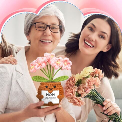 هدايا تشونفول لأمي إيجابية كروشيه عباد الشمس مع بطاقة الرسائل تذكر دائمًا أنني أحبك يا أمي الكروشيه العاطفي لأم عيد ميلاد هدية من الابنة الابن in Kuwait