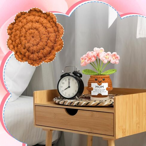 هدايا تشونفول لأمي إيجابية كروشيه عباد الشمس مع بطاقة الرسائل تذكر دائمًا أنني أحبك يا أمي الكروشيه العاطفي لأم عيد ميلاد هدية من الابنة الابن in Kuwait