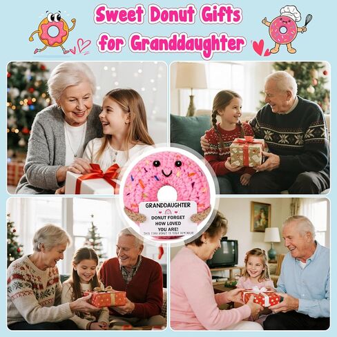 Birthday Granddaughter Gifts from Grandma - Handmade Crochet Donut Positive Emotional Gift for Granddaughters from Grandparents Grandpa Birthday Christmas Stocking Stuffers Presents in Saudi Arabia