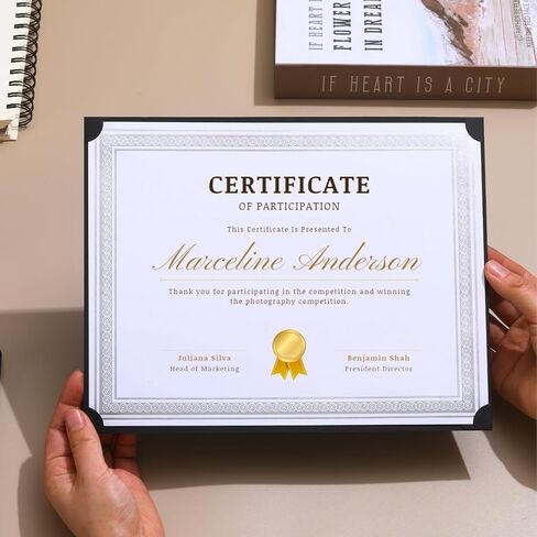 حاملي الشهادات أحادية الوجهين لحجم الخطاب ، و 8.5 × 11 شهادة الجائزة السائبة للتخرج ، والدبلوم ، والوثائق ، والزواج ، وتقدير الموظف ، والمدرسة ، والمكتب ، والأعمال التجارية (الأسود ، 25CT) in Kuwait