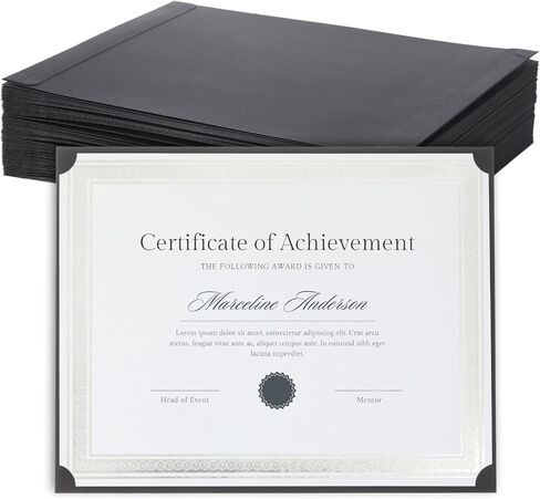 حاملي الشهادات أحادية الوجهين لحجم الخطاب ، و 8.5 × 11 شهادة الجائزة السائبة للتخرج ، والدبلوم ، والوثائق ، والزواج ، وتقدير الموظف ، والمدرسة ، والمكتب ، والأعمال التجارية (الأسود ، 25CT) in Kuwait