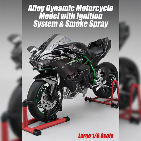 1/6 Scale Alloy Dynamic Motorcycle Model,Alloy Diecast Simulated Motorbike with Realistic Ignition, Smoke Spray, Sound & Light Effects for Adult Collectors in Kuwait