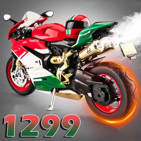 1/9 Large Metal DieCast 1299 High-Performance Model Spray-Simulated Start, Adult Collectible for Ducati Style (1299-Red) in Saudi Arabia