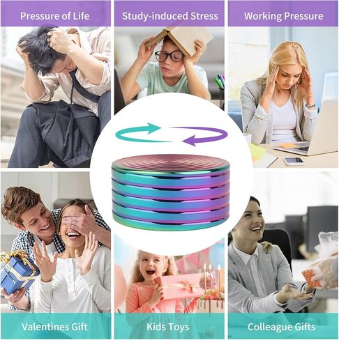 ألعاب المكتب الغزل أعلى ، تململ لعبة Gyro Doinner Toys ، قمم الغزل للأطفال ، ألعاب تململ البالغين ، الملاهي الجديدة (50 مم ، قوس قزح أ) in Kuwait