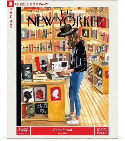 New York Puzzle Company - New Yorker at The Strand - 1000 Piece Jigsaw Puzzle for Adults by Jenny Kroik in Saudi Arabia