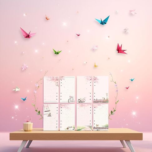 A6 Pink Leaf Leaf Paper-swill ، و 80 ورقة دفتر محمول من 6 حفرة ، متوافقة مع المجلدات والمخططين ، والأوراق الممتازة للمدرسة ، والمكاتب والصحافة. in Saudi Arabia
