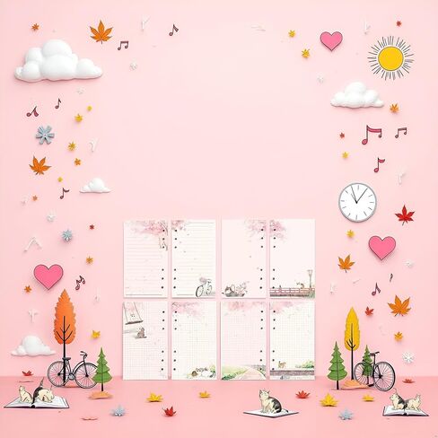 A6 Pink Leaf Leaf Paper-swill ، و 80 ورقة دفتر محمول من 6 حفرة ، متوافقة مع المجلدات والمخططين ، والأوراق الممتازة للمدرسة ، والمكاتب والصحافة. in Saudi Arabia