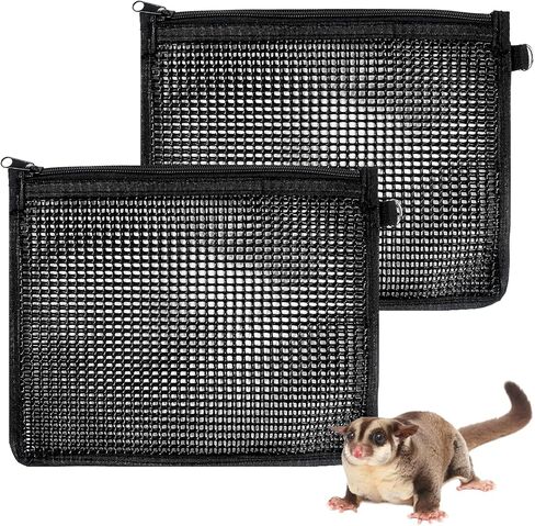 Klmnop 2 Pcs Sugar Glider Nails Trimming Pouch, Sugar Glider Bonding Pouch Mesh, Trim Bag for Ferrets Guinea Pig Rat(Black) in Saudi Arabia
