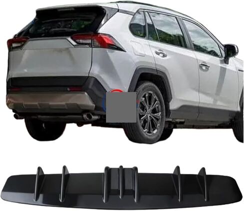7 Fins Compatible For T0yota RAV4 Car Rear Diffuser Fin Bumper Lip Splitter Spoiler Chassis Deflector Lip Kit Carbon Black(Gloss black) in Saudi Arabia